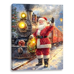 LED Santa Train Canvas 30x40cm LED Santa Train Canvas 30x40cm