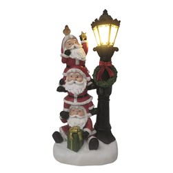LED Santa Trio Lamppost 19cm