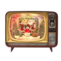 LED Santa TV Spinner 21cm