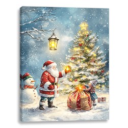 LED Santa &Tree Canvas 30x40cm LED Santa &Tree Canvas 30x40cm