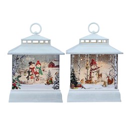 LED Snowman Scene Spinner 22cm Assorted LED Snowman Scene Spinner 22cm Assorted