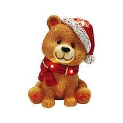 LED Sitting Christmas Teddy 32cm