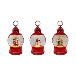 LED Spinner Lantern Red 17cm 3 Assorted