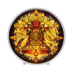 LED Stained Glass Bell 22x23cm
