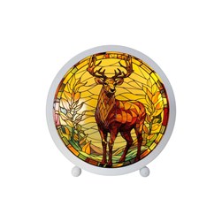 LED Stained Glass Stag 15x16cm