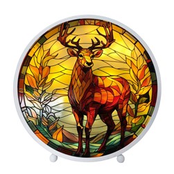 LED Stained Glass Stag 22x23cm