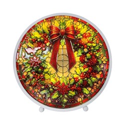 LED Stained Glass Wreath 22x23cm