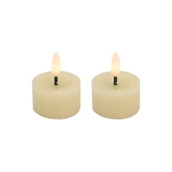 LED Tealights Ivory Set of 2 4.5cm LED Tealights Ivory Set of 2 4.5cm