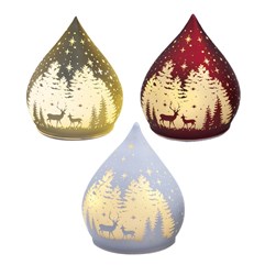 LED Teardrop Glass Christmas Decoration 12cm 3 Assorted LED Teardrop Glass Christmas Decoration 12cm 3 Assorted