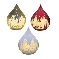 LED Teardrop Glass Christmas Decoration 15cm 3 Assorted LED Teardrop Glass Christmas Decoration 15cm 3 Assorted