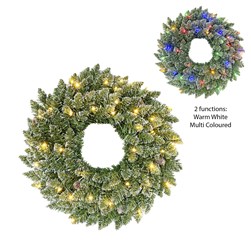 LED (40L) Green Pine Wreath 60cm