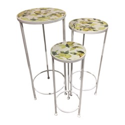 Letino Set of 3 Plant Stands – Lemon Design 65cm/60cm/50cm
