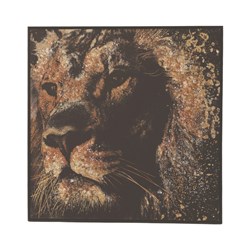 Lion Crystal Wall Art Black/Gold 60x60cm Lion Crystal Wall Art Black/Gold 60x60cm