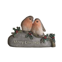 Merry Christmas Robins 13 x 8cm