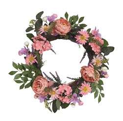 Mixed Floral Wreath Pink Hydrangea and Peony 45cm Mixed Floral Wreath Pink Hydrangea and Peony 45cm