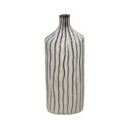 Monochrome Stripe Bottle Vase 37.5cm Monochrome Stripe Bottle Vase 37.5cm