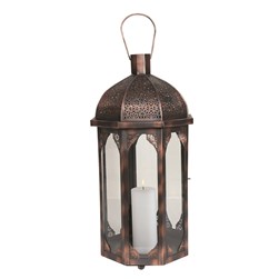 Moroccan Style Octagon Lantern in Antique Finish 56.5cm Moroccan Style Octagon Lantern in Antique Finish 56.5cm