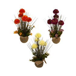 Mums Jute Pot 35cm 3 Assorted Mums Jute Pot 35cm 3 Assorted