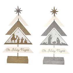 Nativity Tree 22 x 40cm 2 Assorted