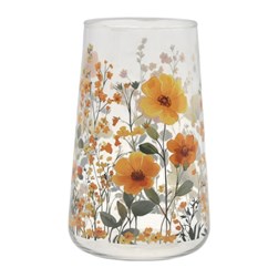 Orange Floral Vase 19cm