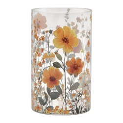 Orange Floral Vase 25cm