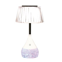 Pleated Shade LED Colour Changing Glitter Lamp 15 x 28cm Pleated Shade LED Colour Changing Glitter Lamp 15 x 28cm