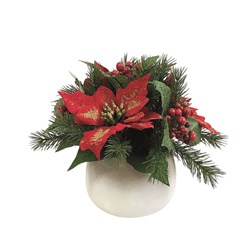 Poinsettia Floral Pot 22cm