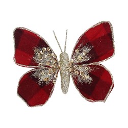 Red Butterfly Tree Decoration 14cm