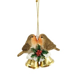 Robin Bells Hanging Decoration 6cm Robin Bells Hanging Decoration 6cm