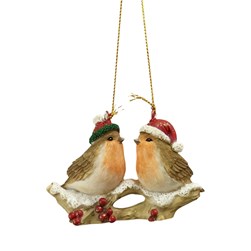 Robin Duo Twig Hanging Decoration 6cm Robin Duo Twig Hanging Decoration 6cm