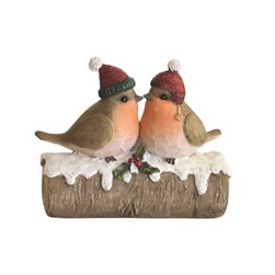 Robins On Log 11.5cm Robins On Log 11.5cm