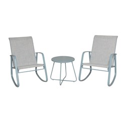 Rocking Chairs & Table Set Blue