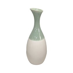 Sage Green and White Fluted Vase 42cm Sage Green and White Fluted Vase 42cm