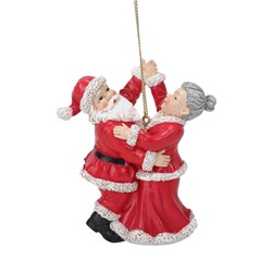 Santa Couple Tree Decoration 9cm