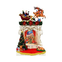 Santa Fireplace Spinner 26.5cm Santa Fireplace Spinner 26.5cm