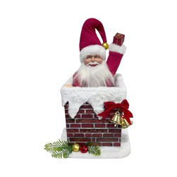 Santa In Chimney 26x34cm