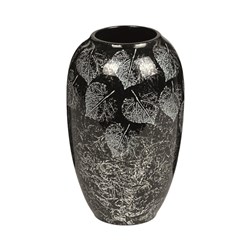 Silver Leaf Rounded Vase 29cm Silver Leaf Rounded Vase 29cm