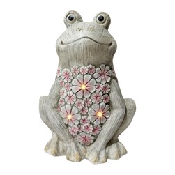 Solar Floral Frog 26x36cm Solar Floral Frog 26x36cm