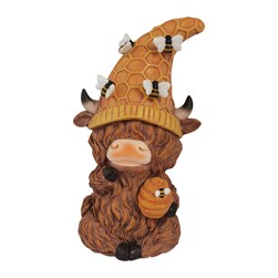 Solar Highland Cow D‚cor 25cm