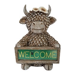 Solar Highland Cow Welcome25cm Solar Highland Cow Welcome25cm