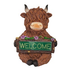 Solar Highland Cow Welcome28cm Solar Highland Cow Welcome28cm