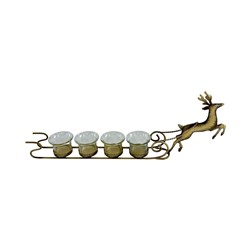 Stag 4 Tealight Holder Sleigh 48cm Stag 4 Tealight Holder Sleigh 48cm