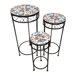 Tavenna Set of 3 Plant Stands – Leaf Floral Design 65cm/60cm/50cm Tavenna Set of 3 Plant Stands – Leaf Floral Design 65cm/60cm/50cm