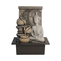 Three Tier Urn Buddha LED Water Feature 32cm Three Tier Urn Buddha LED Water Feature 32cm