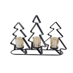 Tree Amber Triple Tealight Holder 37 x 24cm Tree Amber Triple Tealight Holder 37 x 24cm