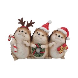 Trio Christmas Hedgehogs 7x11cm