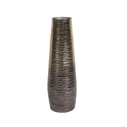 Two-Tone Metal Ribbed Bullet Vase 63.5cm Two-Tone Metal Ribbed Bullet Vase 63.5cm