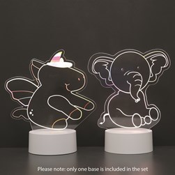 Unicorn and Elephant 2 in 1 Acrylic Lamp 21cm Unicorn and Elephant 2 in 1 Acrylic Lamp 21cm