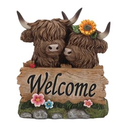 Welcome Highland Cow 16x18cm