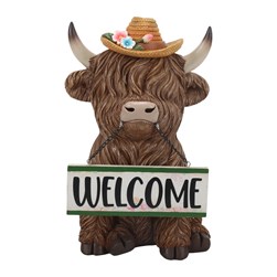 Welcome Highland Cow 20x31cm